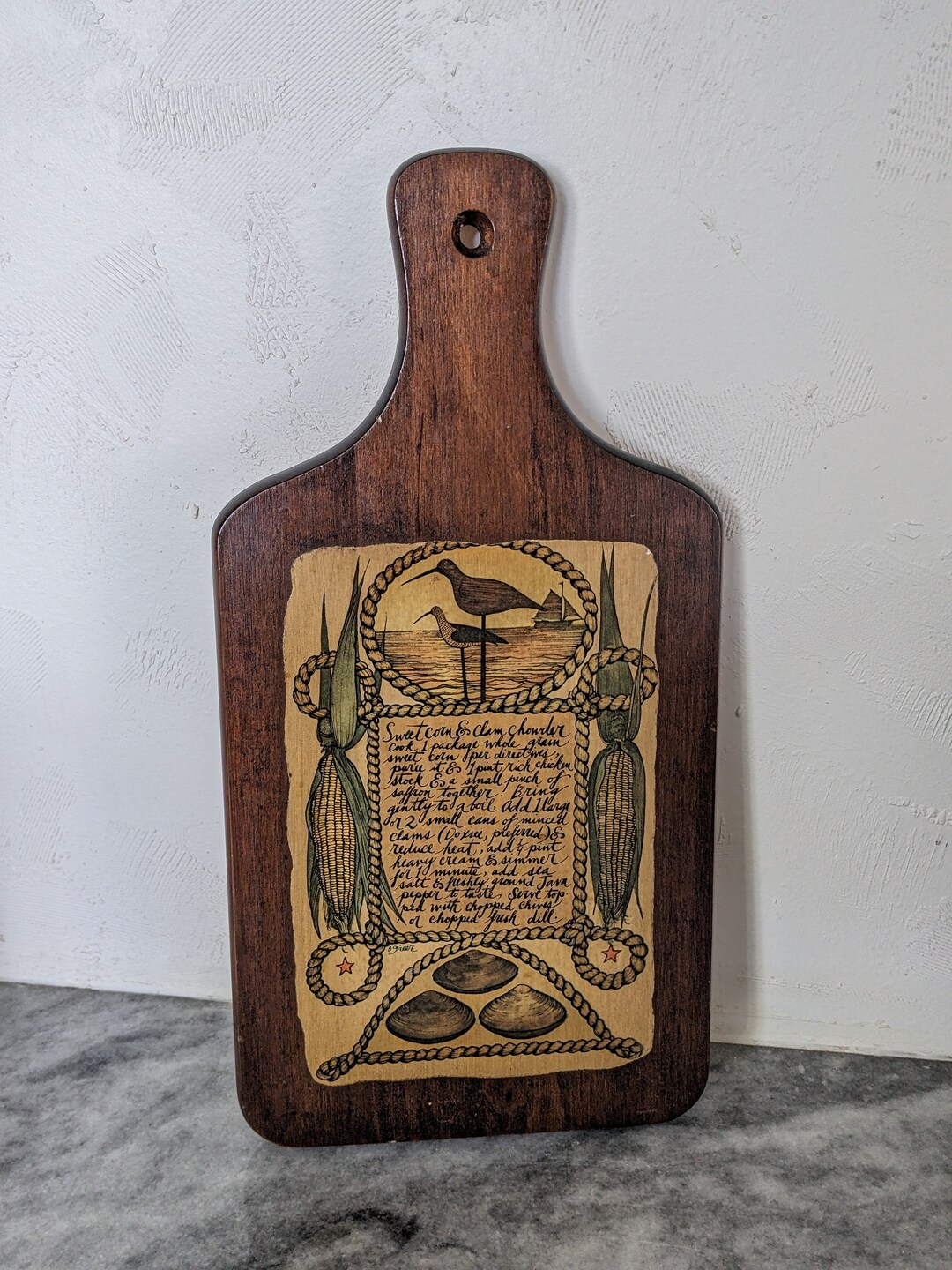 Vintage Wood Sweet Corn & Clam Chowder Decorative Cutting Board - Etsy