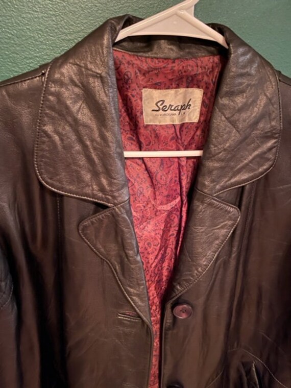 Vintage Leather Jacket with Heart Details - image 8