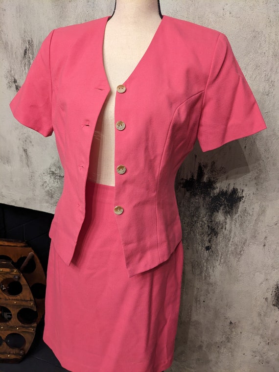 Pink Vintage 2 Piece Skirt Top Set - image 1