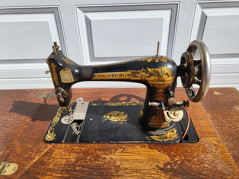 Antique Singer Sewing Table Sphinx Model 27 Etsy