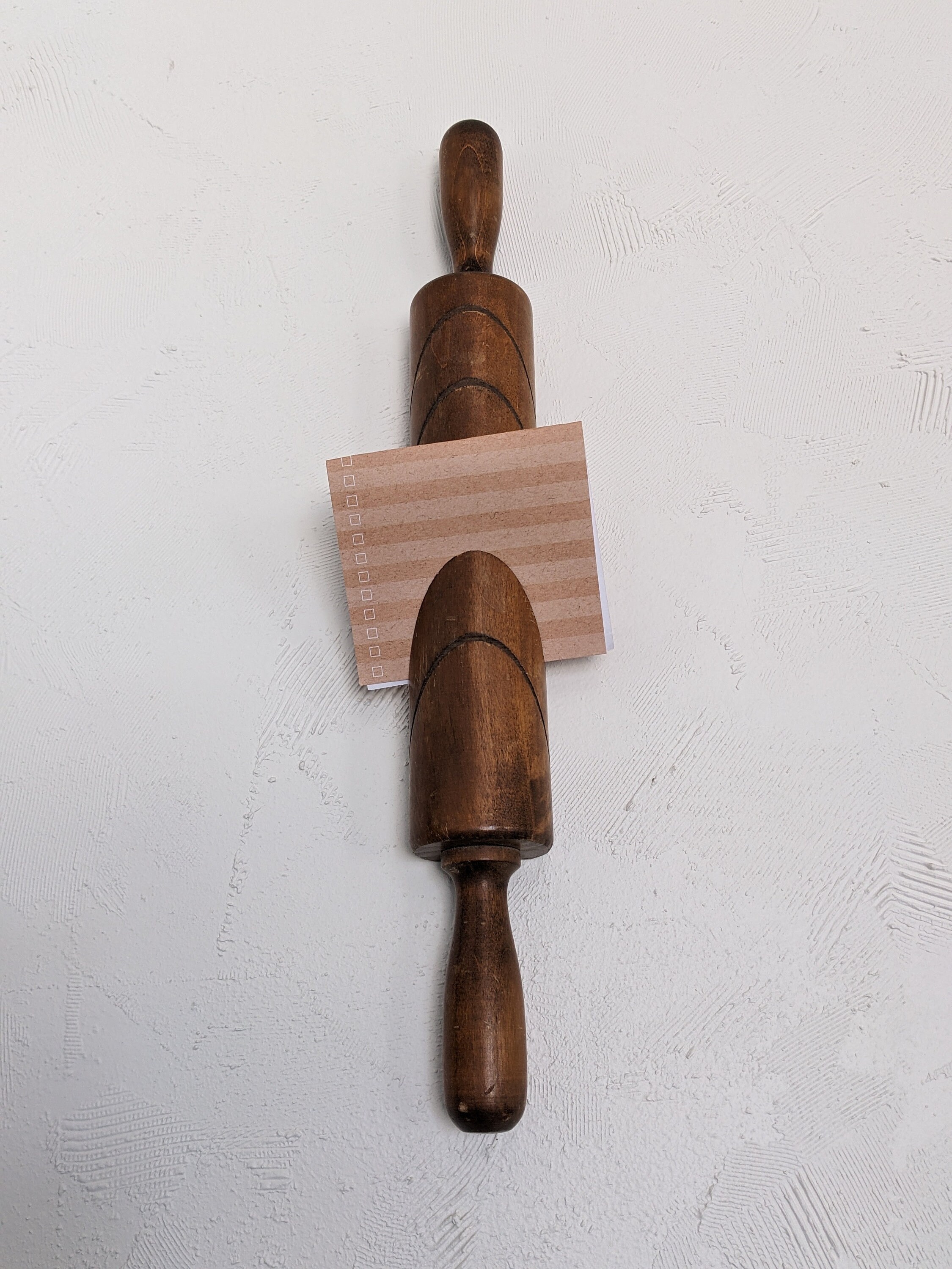 Vintage Rolling Pin Wall Decor Note Card Holder Etsy