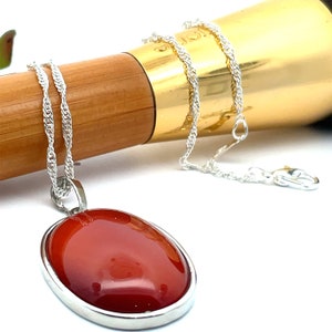 Natural Red Carnelian Stone Bead Oval GEM necklace Jewelry