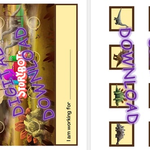 Storybots Dinosaurs / Token Board / DIGITAL DOWNLOAD/ PRINTABLE