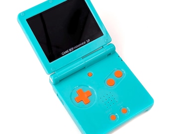 Teal & Orange Gameboy Advance Sp | Backlit Screen | IPS | SP | Chargeable usbc