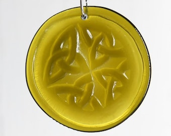 Celtic Knot Recycled Bottle Bottom Suncatcher