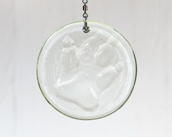 Dog Paw Print Recycled Bottle Bottom Suncatcher
