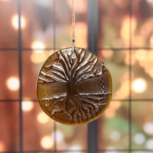 Tree of Life Suncatcher from an Upcycled Bottle