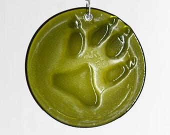 Dog Paw Print Recycled Bottle Bottom Suncatcher