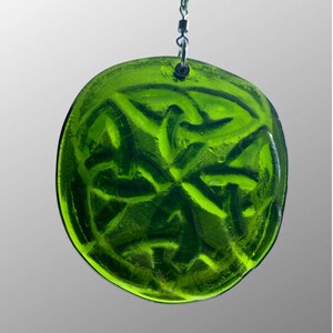 Celtic Knot Recycled Bottle Bottom Suncatcher