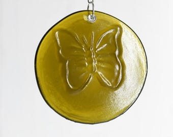 Butterfly Recycled Bottle Bottom Suncatcher