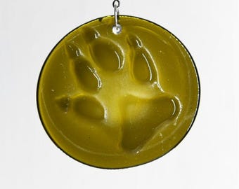 Dog Paw Print Recycled Bottle Bottom Suncatcher