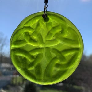Celtic Knot Recycled Bottle Bottom Suncatcher