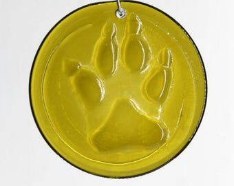 Dog Paw Print Recycled Bottle Bottom Suncatcher