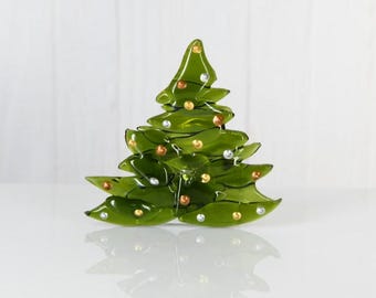 Christmas Tree Candle Holder from Upcycled Wine Bottle