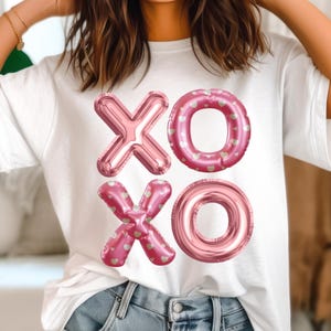 DIGITAL FILE | Instant Download | PNG | xoxo Valentine&#39;s Day | Hugs and Kisses | Balloon Art | Printable Art for Dtf Sub | Trendy Popular