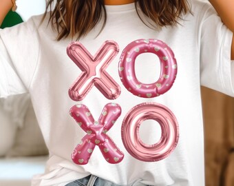 DIGITAAL BESTAND | Direct downloaden | PNG | xoxo Valentijnsdag | Knuffels en kusjes | Ballonkunst | Afdrukbare kunst voor Dtf Sub | Trendy Populair