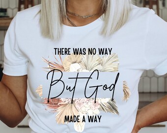 PLIK CYFROWY | Natychmiastowe pobranie | PNG | Nie było żadnej drogi, ale Bóg stworzył drogę | Religijne | Werset biblijny | Boho | Projekt do druku na koszulki