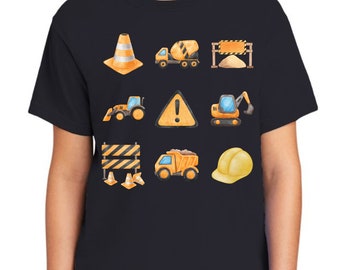DIGITAL FILE | Instant Download | PNG | Under Construction Work Zone | Boy's Printable Design | Cement Truck | Bulldozer | Dump Truck | dtf