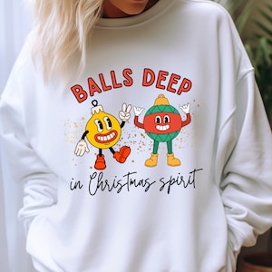 DIGITAAL BESTAND | Direct downloaden | PNG | Ballen diep in kerstsfeer | Grappig vakantieontwerp | Afdrukbare kwaliteit clipart voor shirts | dtf