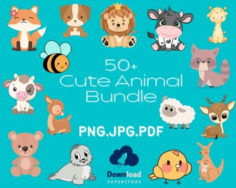 60+digital PNG Bundle, Cute Cartoon Animal SVG Bundle, PNG for Shirts ...