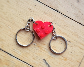 Lego Amour Cœur Rouge keychains porte-clés St-Valentin Anniversaire Cadeau 