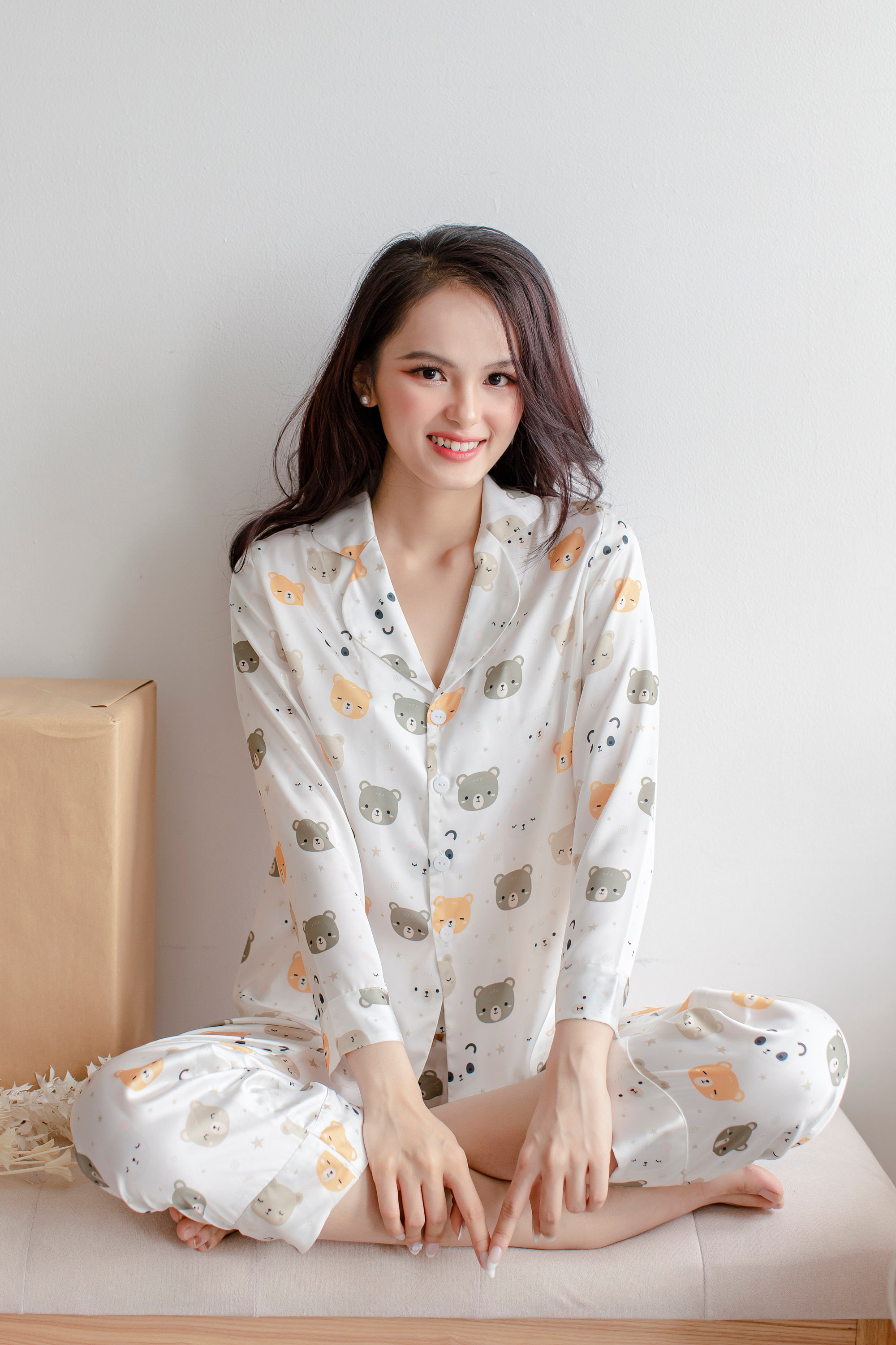 Pyjama 100% soie 19mm pyjama femme manche longue gros revers