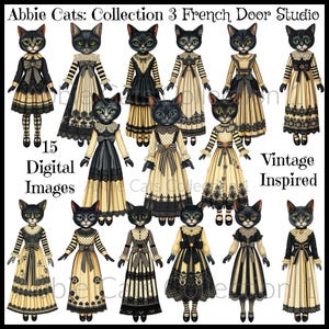 Collection 3: Abbie Cats Digital Paper Dolls