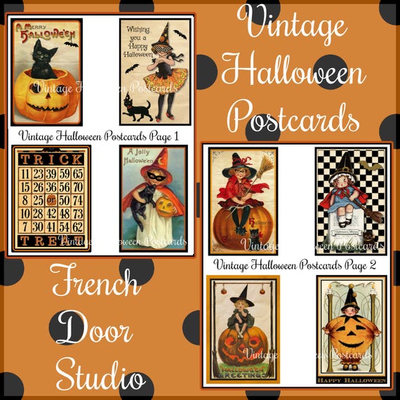 Halloween Vintage Postcards Digital Images Click on "Learn more about this item" for a full description.