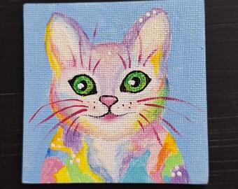 cat magnet, cute cat magnet, painted refrigerator magnet, inexpensive gift idea, cat mom gift, kitchen decor, cat lovers gift, ships free