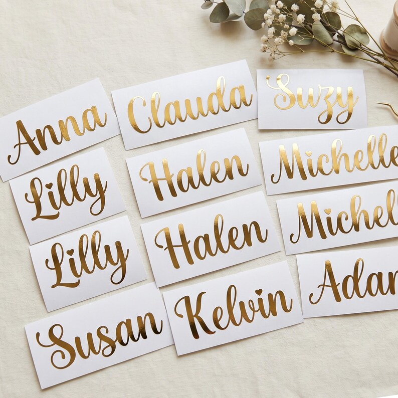 Sticker Cursive Name Personalized Name Vinyl Decals, Wedding and Party Stickers - Etsy Canada