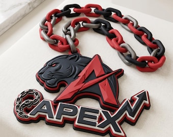 Custom 3D Printed Sports Logo Necklace, MVP Award Chain, Lightweight Pendant