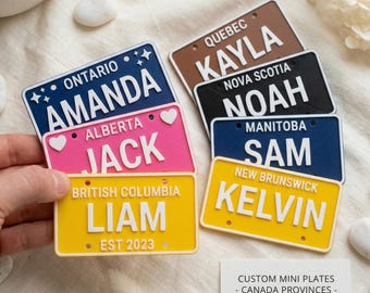 Personalized 3D Printed Custom Name License Plate Canada Provinces Kids Ride-On Bike Toy Gift