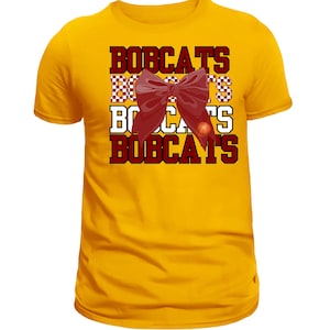 Bobcats Mascot Bow: Maroon and White PNG