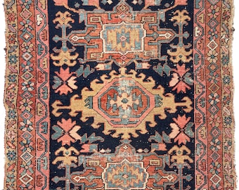 RESERVED FOR MATT*** Overgrown Geometric Flora & Vines with Oversized Medallions | Indigo, Camel, Coral, Rose Terracotta, Teal | 3.3 x 4.4