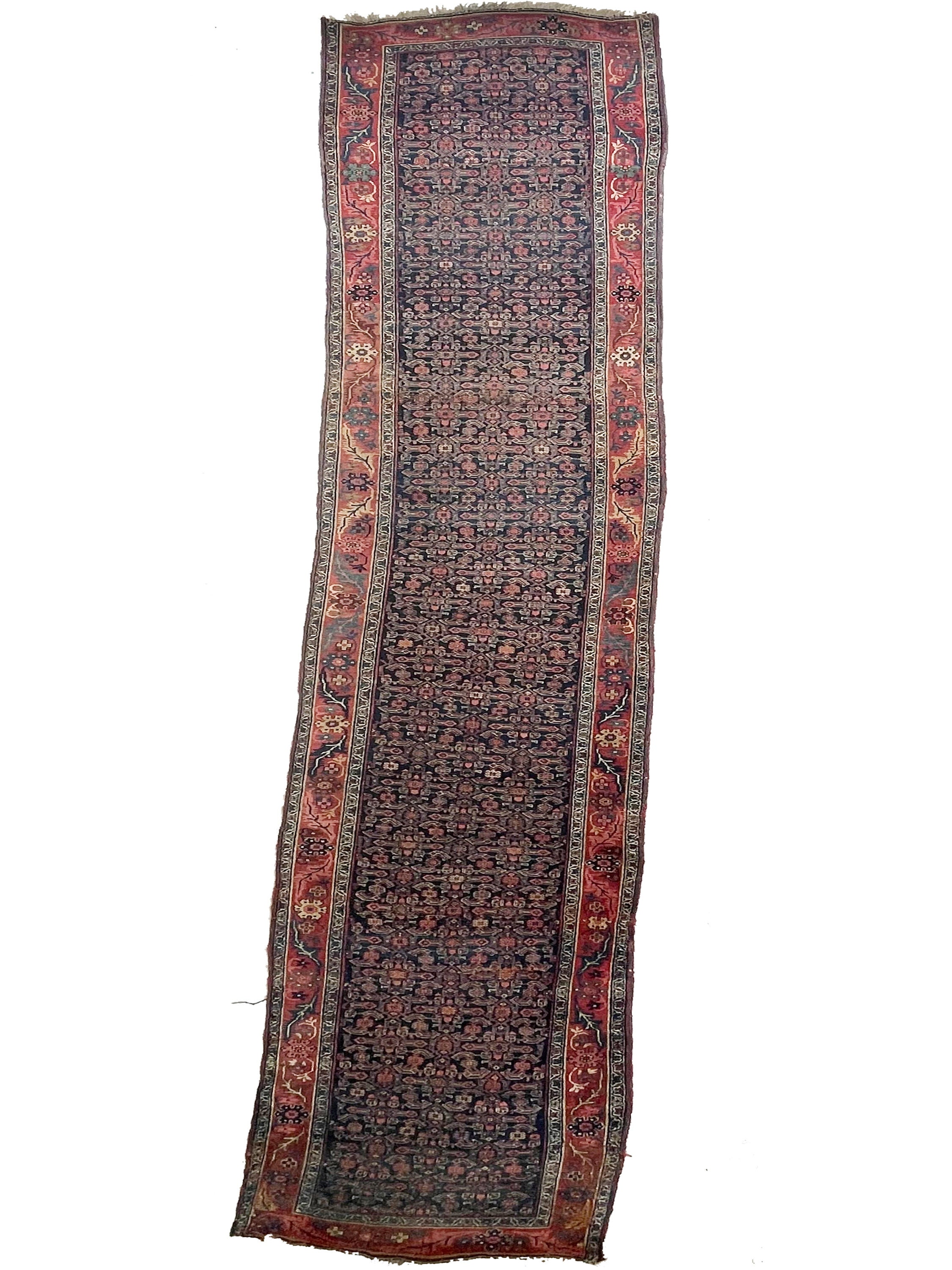 20 FEET LONG!! Gorgeous Antique Halvai Tribal Runner With Vine Border ...