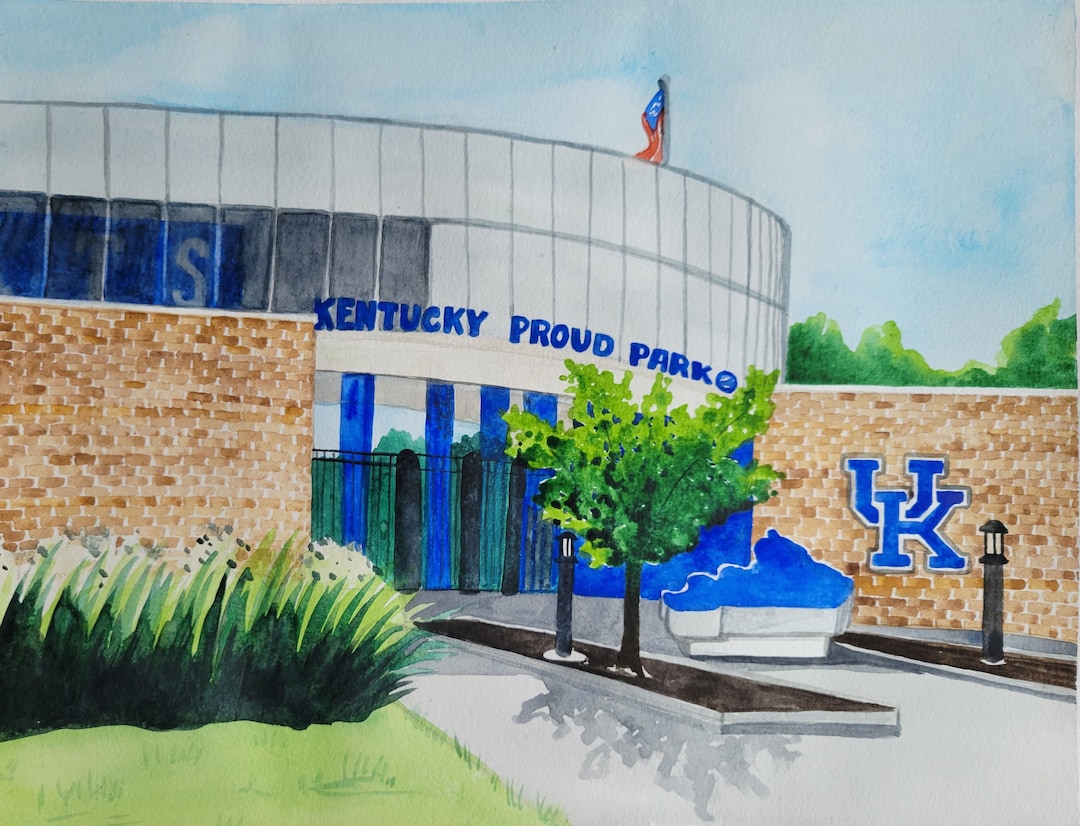 Kentucky Proud Park Art Print, UK Wildcat Baseball, Kentucky Art