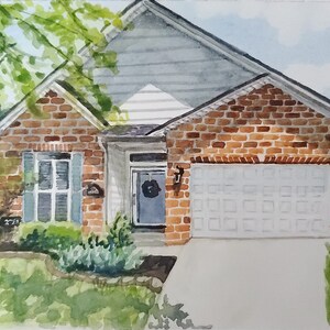 House Portrait, Watercolor House Painting, Original Custom Ordered Painting of a House , House Warming, Anniversary or Wedding Gift, Address