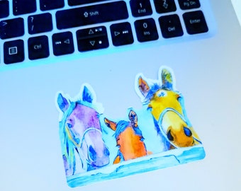 Bluegrass Fed Sticker- Pop Art Horse Sticker, Laptop Sticker, Water bottle decal, Horses, Colorful Horses, Kentucky Horses, Small Gifts
