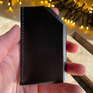 Cartera Toda Negra / Piel de Búfalo Grano Completo / 100% Hecha a Mano / Tarjetero con compartimento para efectivo