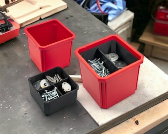 Diepe verdeelbakken voor PACKOUT-bakken met diep profiel | 3D-geprint | Aanpasbare opslagoplossing