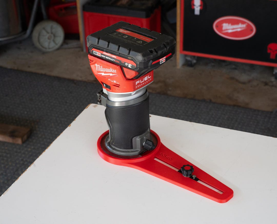 Milwaukee M18 Compact Router Circle Cutting Jig: 3D Printed Trimming ...