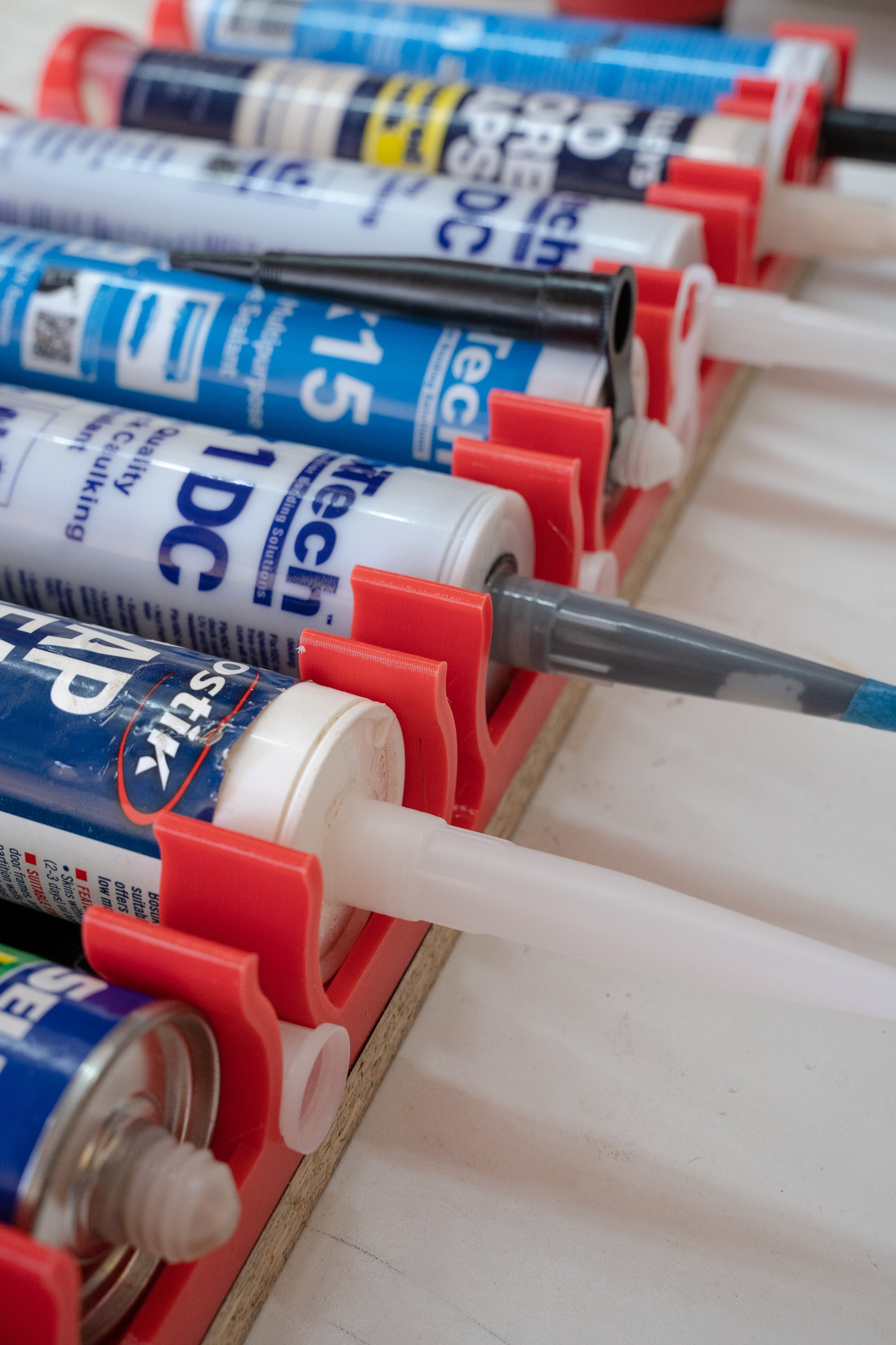 Caulk/silicone Tube and Gun Holders 3D Printed Handy Wallmounted