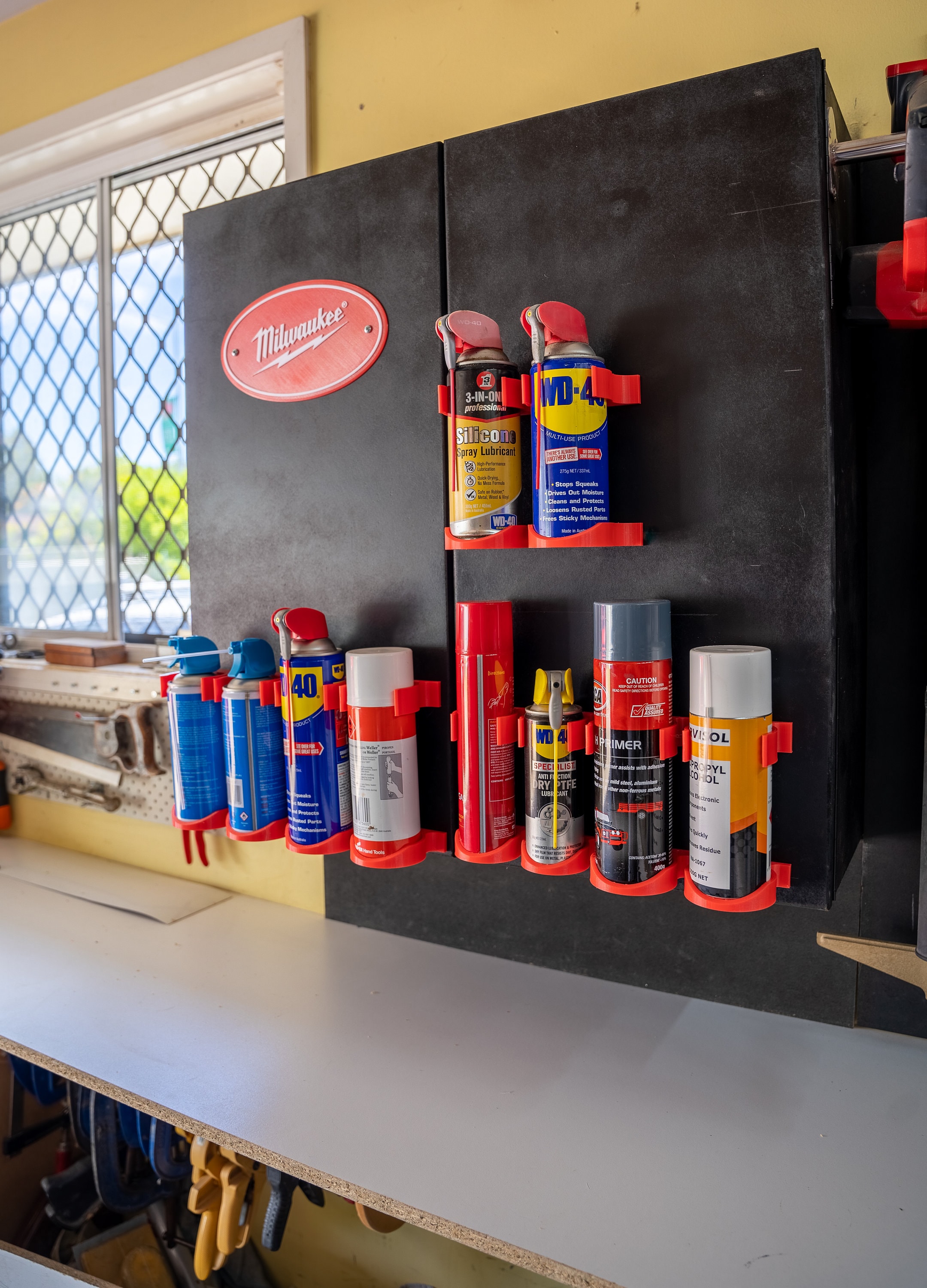 Spray Can Holders 3D Printed Handy Wallmounted Organiser for Vans