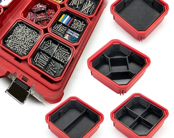 Nestbakken compatibel met PACKOUT 10 x 10 cm lage afvalbakken | 3D-geprint | Aangepaste organisatie | Opbergvakken