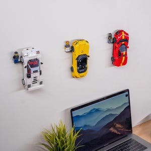 Support mural pour voitures LEGO Speed Champions et F1 | Voitures de largeur 6 et 8 tenons | Imprimé en 3D