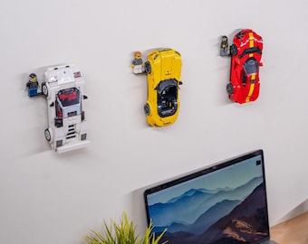 Wall Mount for LEGO Speed Champions Cars & F1 Cars | 6 and 8 Stud Wide Cars | 3D Printed