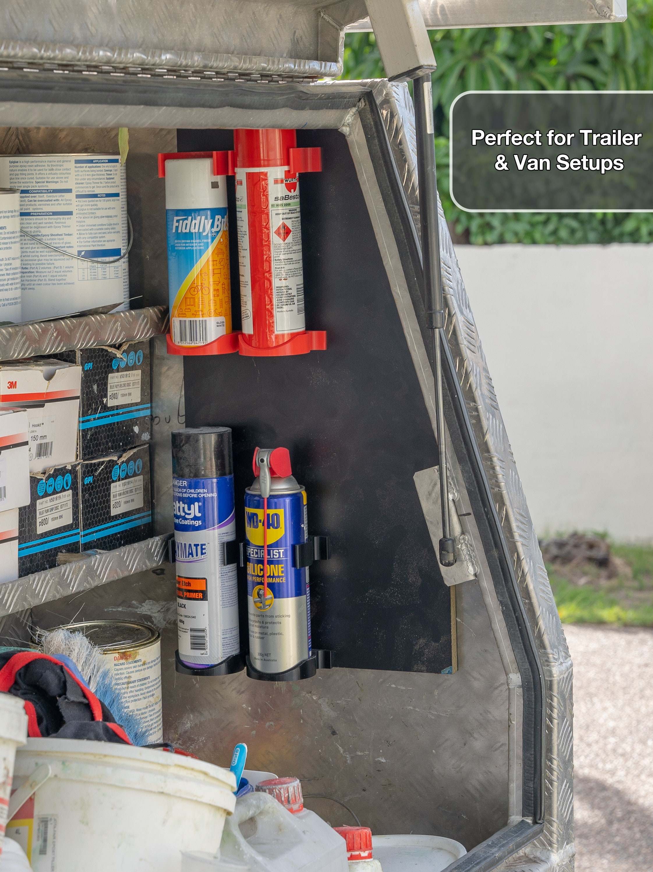 Spray Can Holders 3D Printed Handy Wallmounted Organiser for Vans