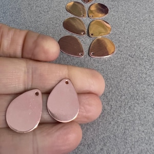 PAQUET de 4, 20, 50 ou 100, taille 2, forme de larme, ébauches en cuivre, calibre 24 ou 26, découpé à la main, matériel d'émaillage, ébauches d'estampage à la main