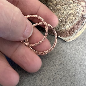 Hand Hammered Copper Hoops: Lightweight Jewelry Findings, 24 Gauge (2-Piece Pack)