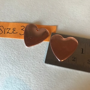 Copper Heart Blank: Size 3, Stamping or Enameling